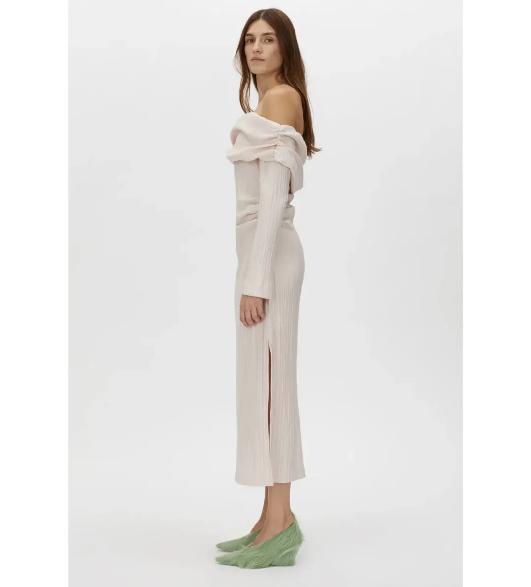 Camilla And Marc Shaw Off Shoulder Dress in Ice Pink Size AU12 for rent on The Volte - main image
