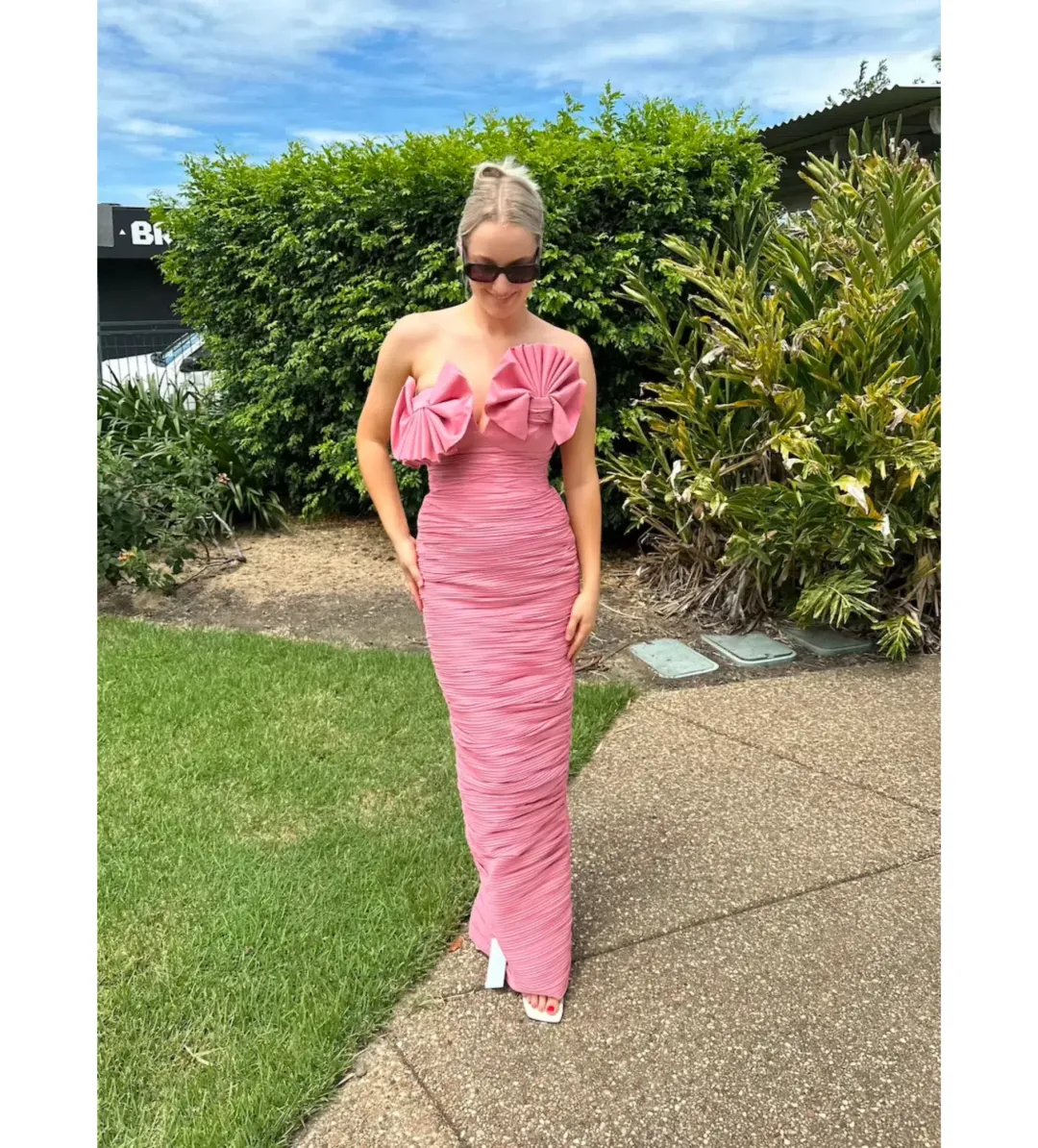 Rachel Gilbert Jensen Gown Pink Size 3/AU 12 for rent on The Volte - main image