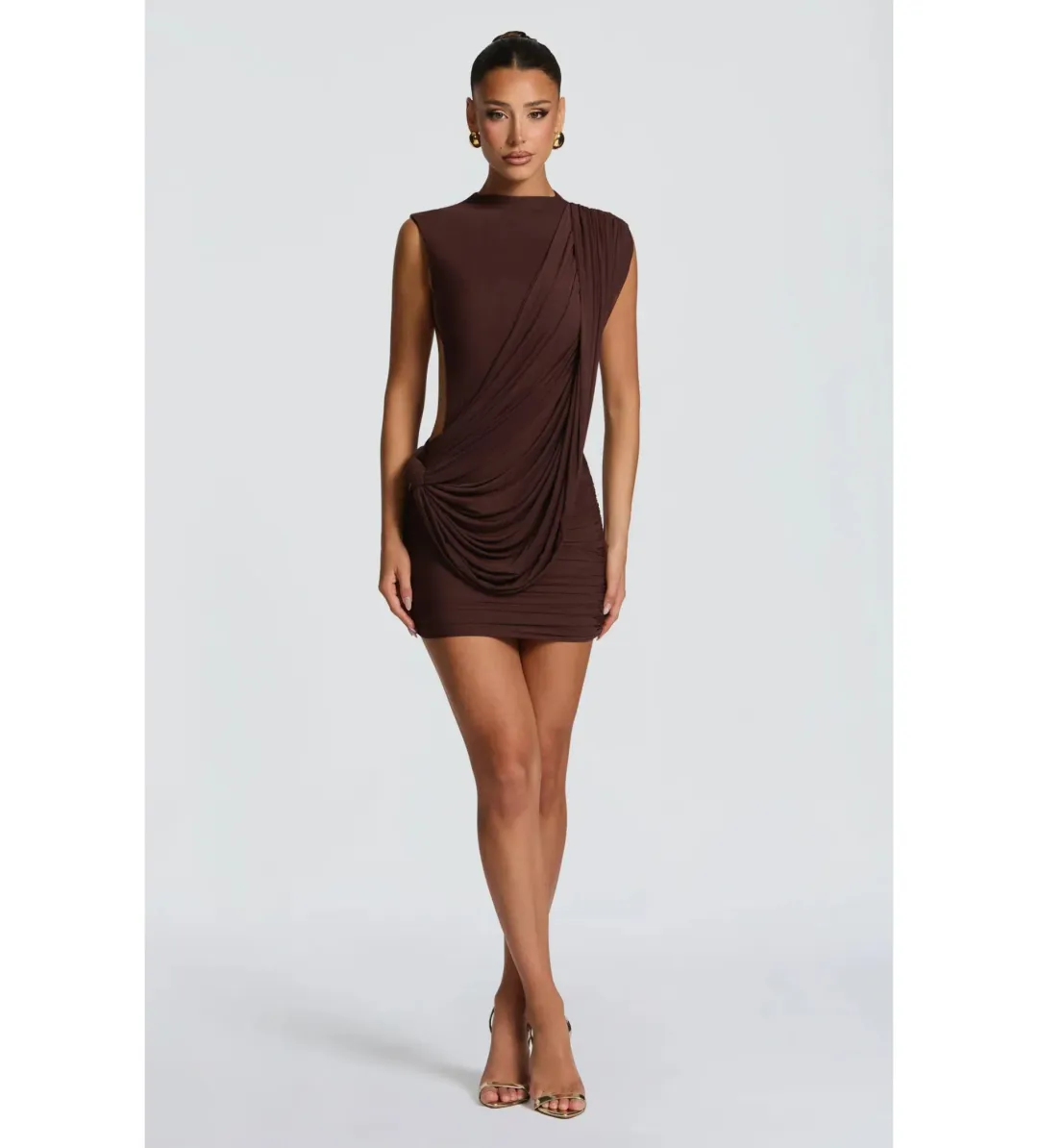 Baby Boo Mireya Mini Dress Plum Brown Size XS / AU 6  for rent on The Volte - main image
