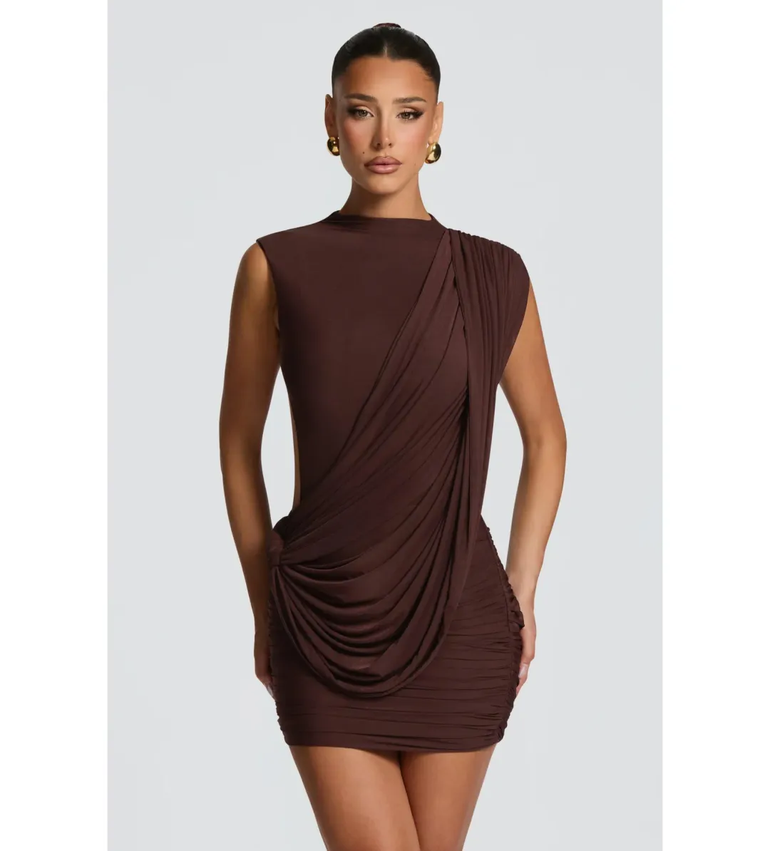 Baby Boo Mireya Mini Dress Plum Brown Size XS / AU 6  for rent on The Volte - main image