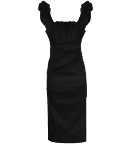 Rachel Gilbert Kalina Draped Sleeveless Midi Dress Black Size 8 for rent on The Volte - image 4