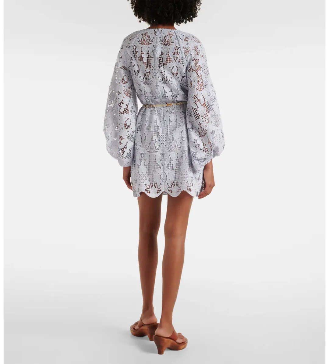 Zimmermann Coco Lace Tunic Mini Dress Blue Size 2/AU 10 for rent on The Volte - main image