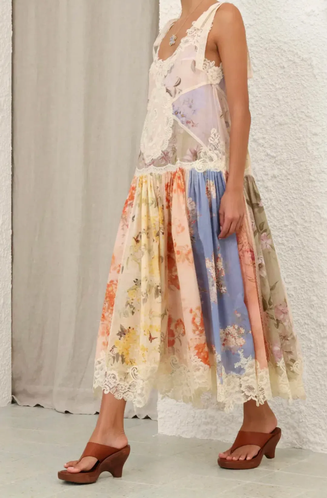 Zimmermann Cascading Lace Midi Dress for rent on The Volte - main image