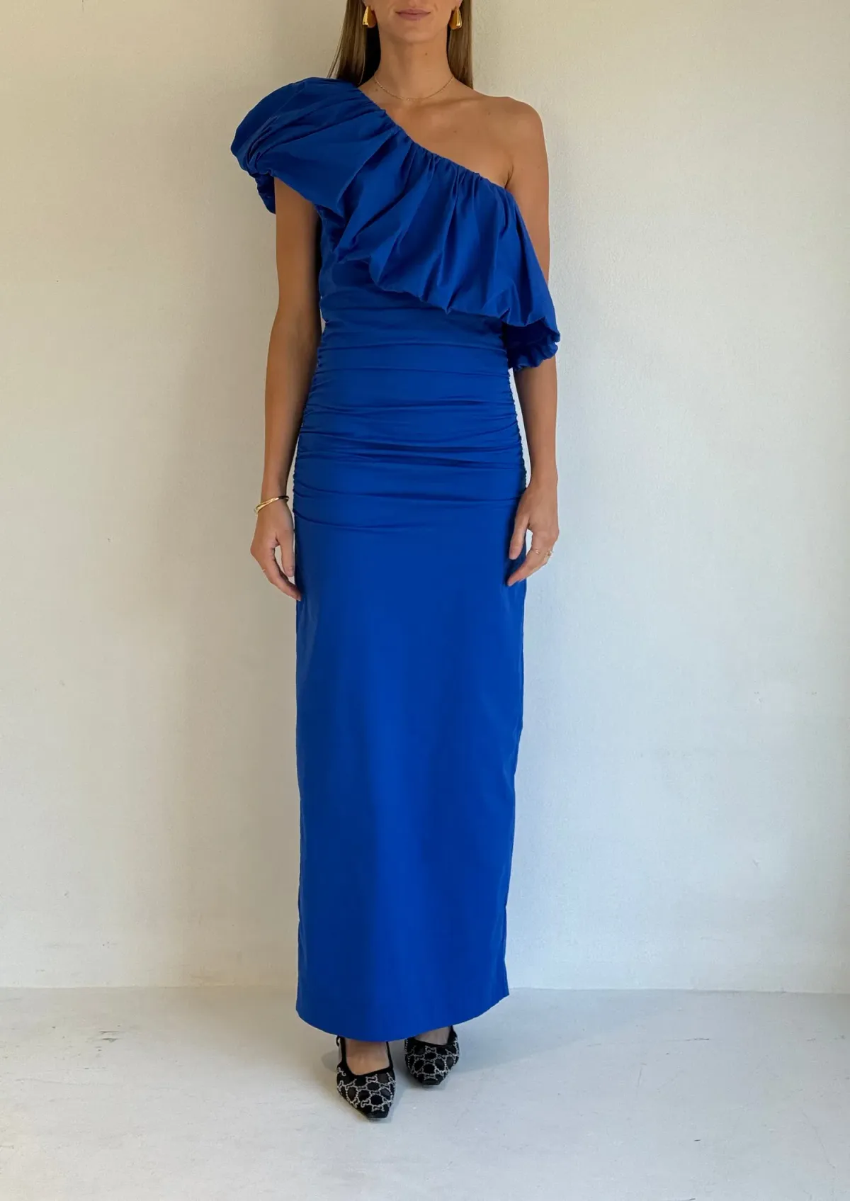 By Nicola Maya Maxi Dress Gown In Cobalt | Size AU 6 for rent on The Volte - main image