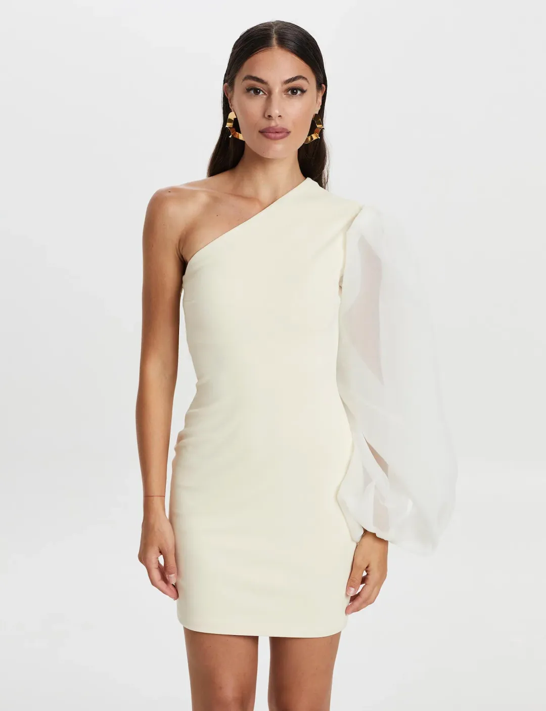 Solace London Iona Mini Dress Ivory Size S for rent on The Volte - main image