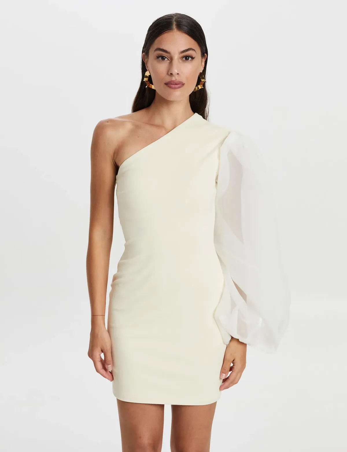 Solace London Iona Mini Dress Ivory Size S for rent on The Volte - main image