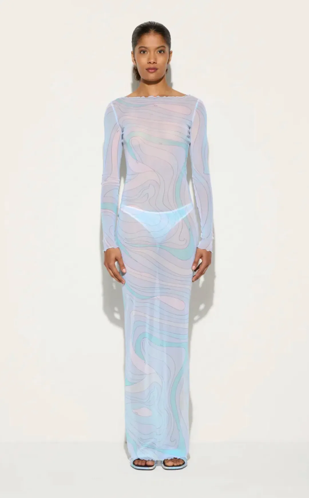 PUCCI - MARMO PRINT TULLE LONG DRESS for rent on The Volte - main image