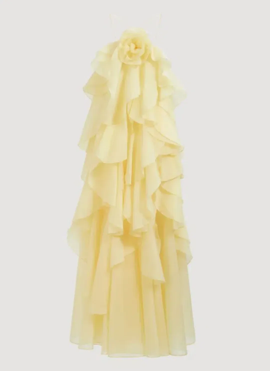 Aje Pandorea Layered Maxi Dress in Butter Yellow Size 10 for rent on The Volte - main image