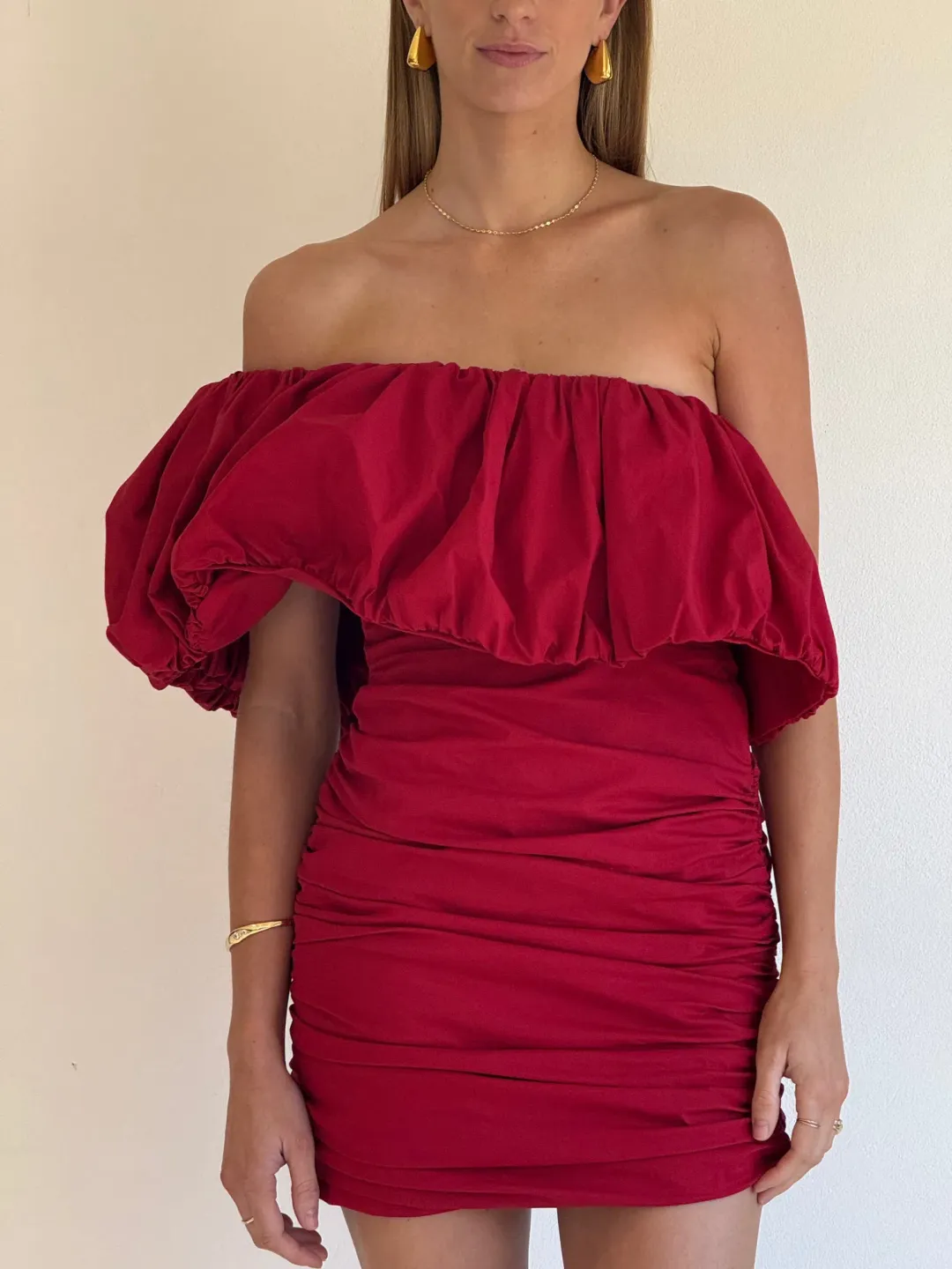By Nicola Maya Mini Dress in Rouge Size AU 6 for rent on The Volte - main image