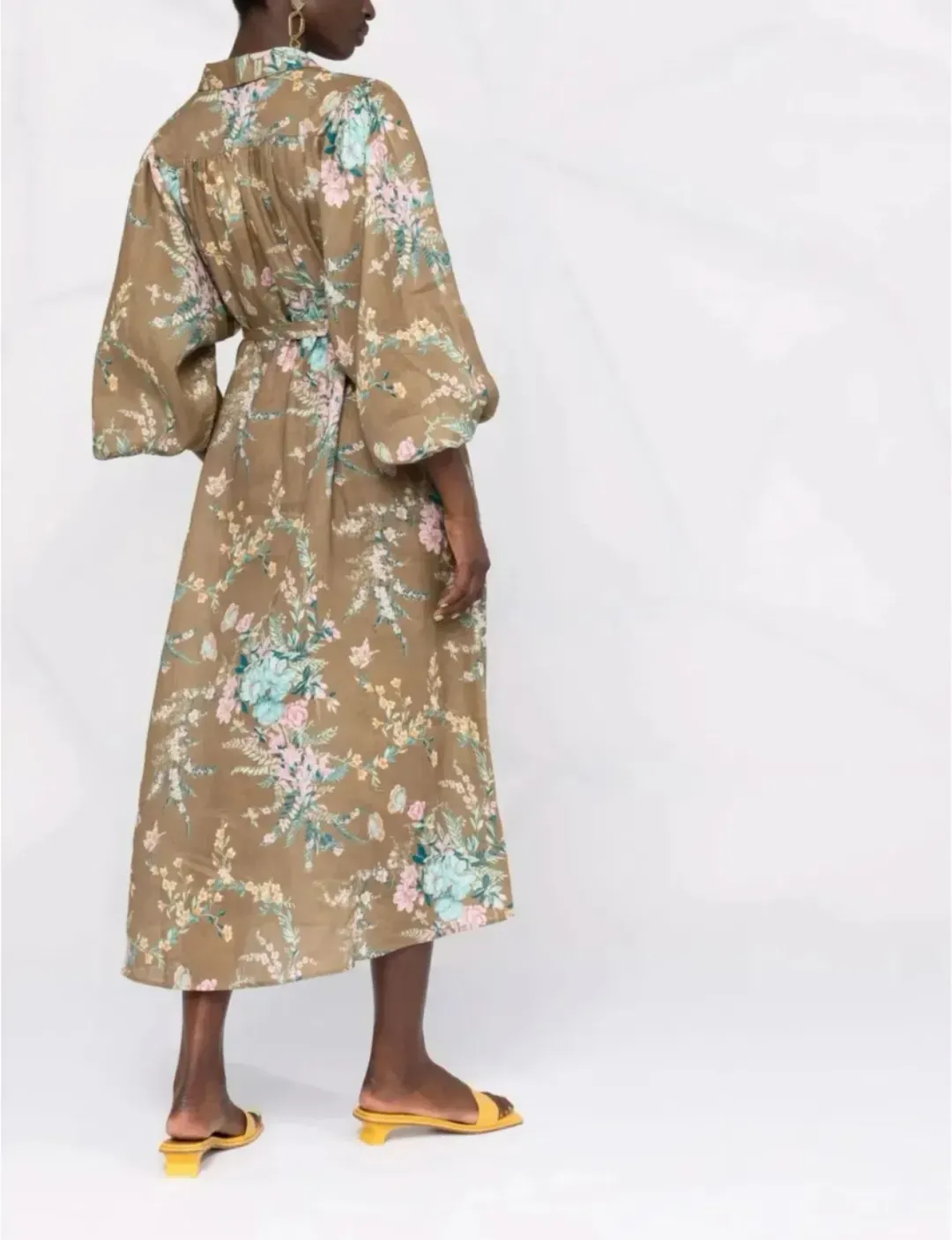 ZIMMERMANN CASSIA WRAP TIE MIDI DRESS SIZE 1/ AU10 for rent on The Volte - main image