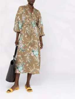 ZIMMERMANN CASSIA WRAP TIE MIDI DRESS SIZE 1/ AU10 for rent on The Volte - image 1