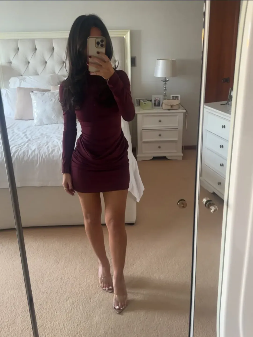 BENNI Veda Mini Dress In Plum | Size AU 8 for rent on The Volte - main image