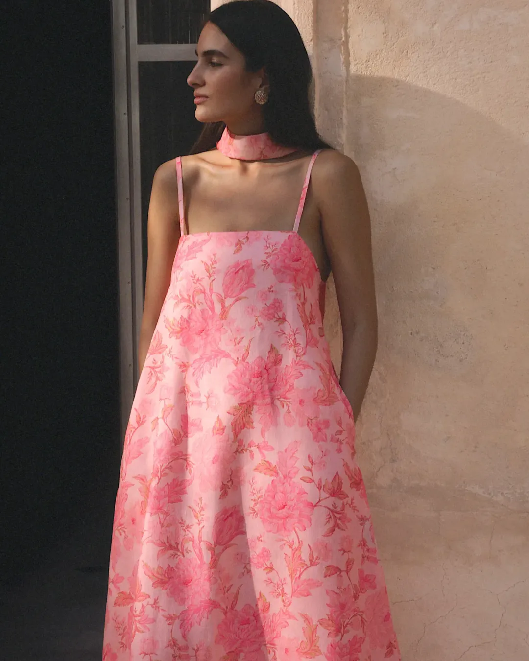 Morton Mac Camilla Maxi Dress Blush Rose Size M for rent on The Volte - main image
