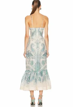 ZIMMERMANN THE ILLUMINATE GOWN IN TURQUOISE PAISLEY SIZE 3 12au for rent on The Volte - image 2