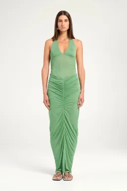 BENNI Pierre Maxi Dress In Forest Green | Size AU 8 for rent on The Volte - image 3