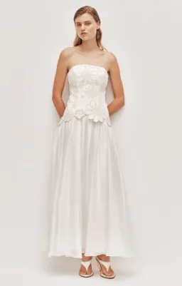 AJE Gia Embroidered Gown Ivory Size 8 for rent on The Volte - image 1