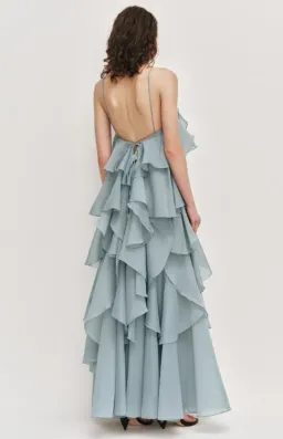AJE Pandorea Layered Maxi Dress Duck Egg Size 6 for rent on The Volte - image 2