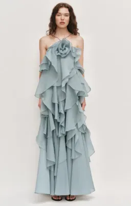 AJE Pandorea Layered Maxi Dress Duck Egg Size 8 for rent on The Volte - image 1
