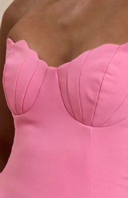 By Johnny Venus Shell Strapless Midi Dress Pink Size 10 for rent on The Volte - image 5