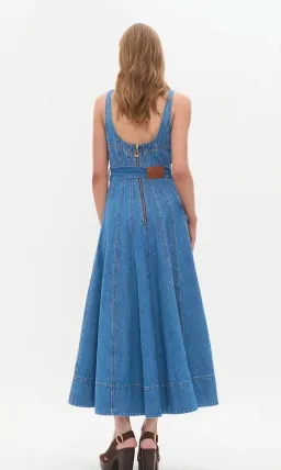 Aje Rainer Denim Midi Dress size 8 for rent on The Volte - image 4