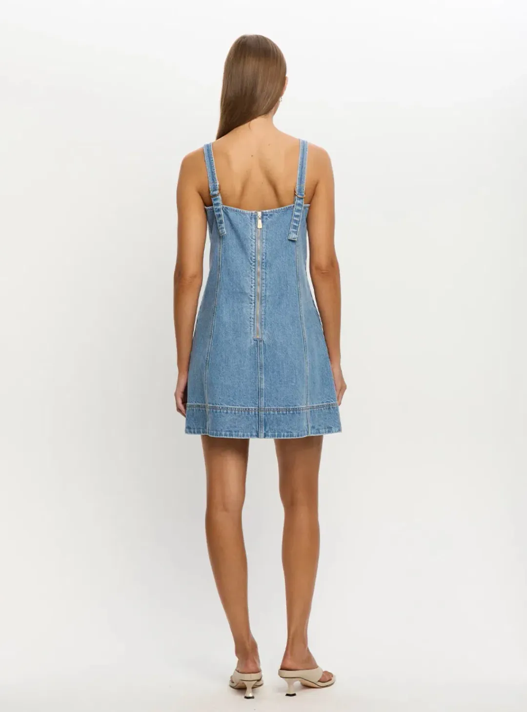 Kivari Oriana Denim Mini Dress size 12 for rent on The Volte - main image