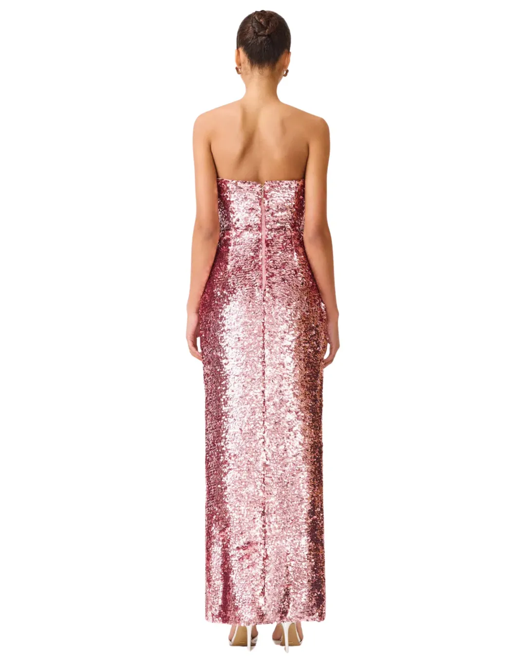  Elliatt Alissa Sequin Strapless Gown Pink Size M for rent on The Volte - main image