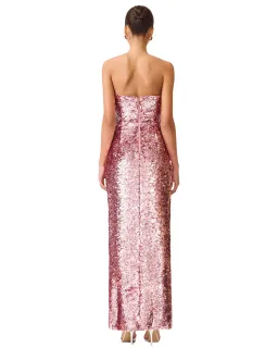  Elliatt Alissa Sequin Strapless Gown Pink Size M for rent on The Volte - image 2