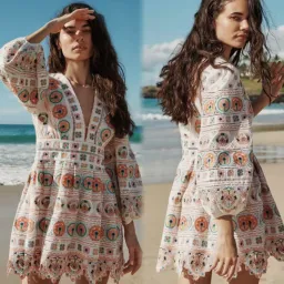 Zimmermann Brighton Plunge Mini Dress Size 0 / 8 AU for rent on The Volte - image 4