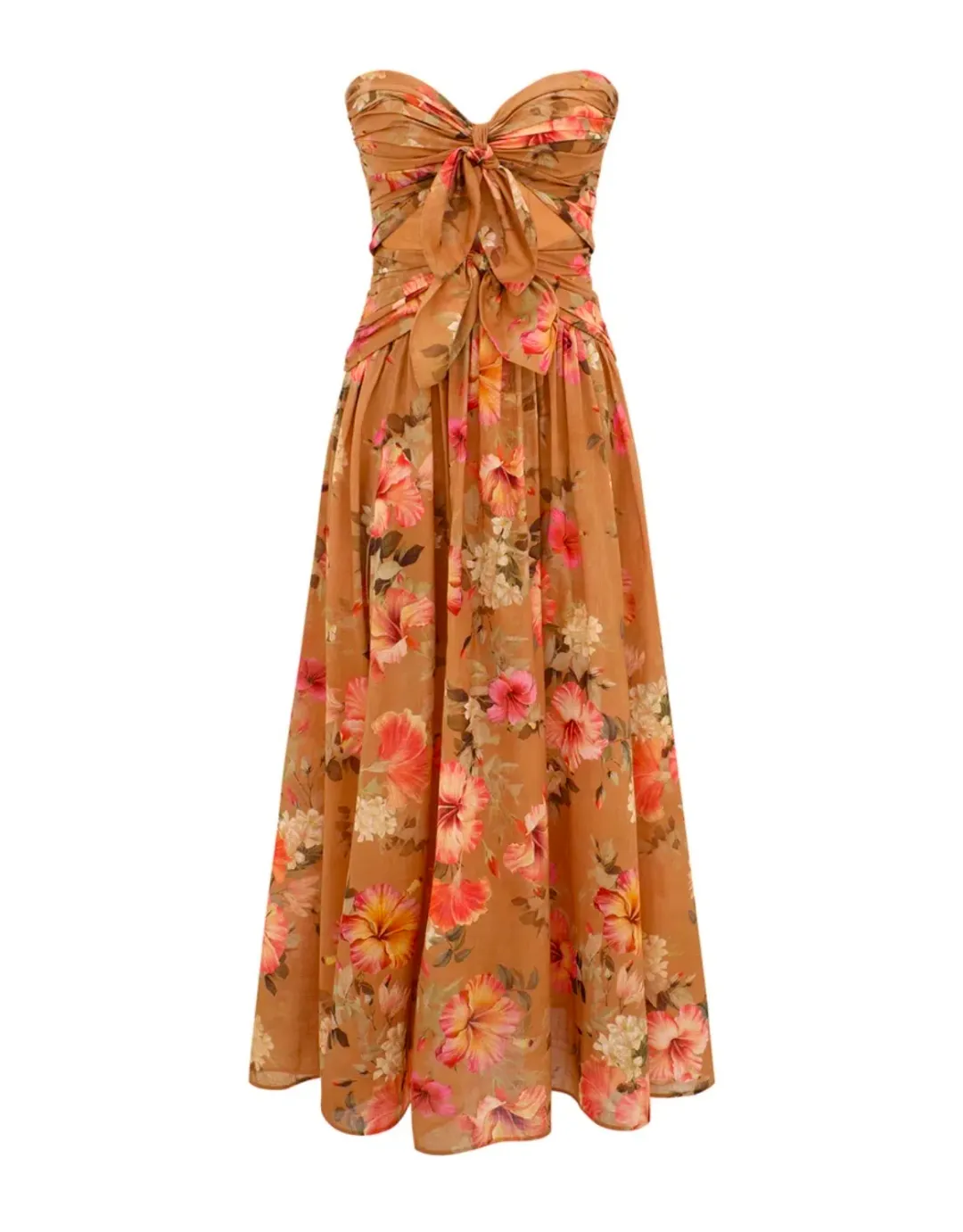 Zimmermann Mahon Tie Front Midi Dress Size 1/10 for rent on The Volte - main image
