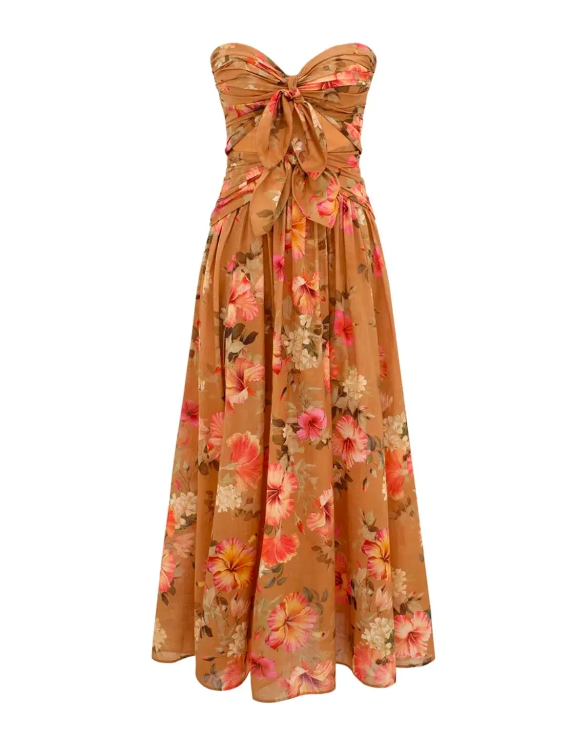Zimmermann Mahon Tie Front Midi Dress Size 1/10 for rent on The Volte - main image