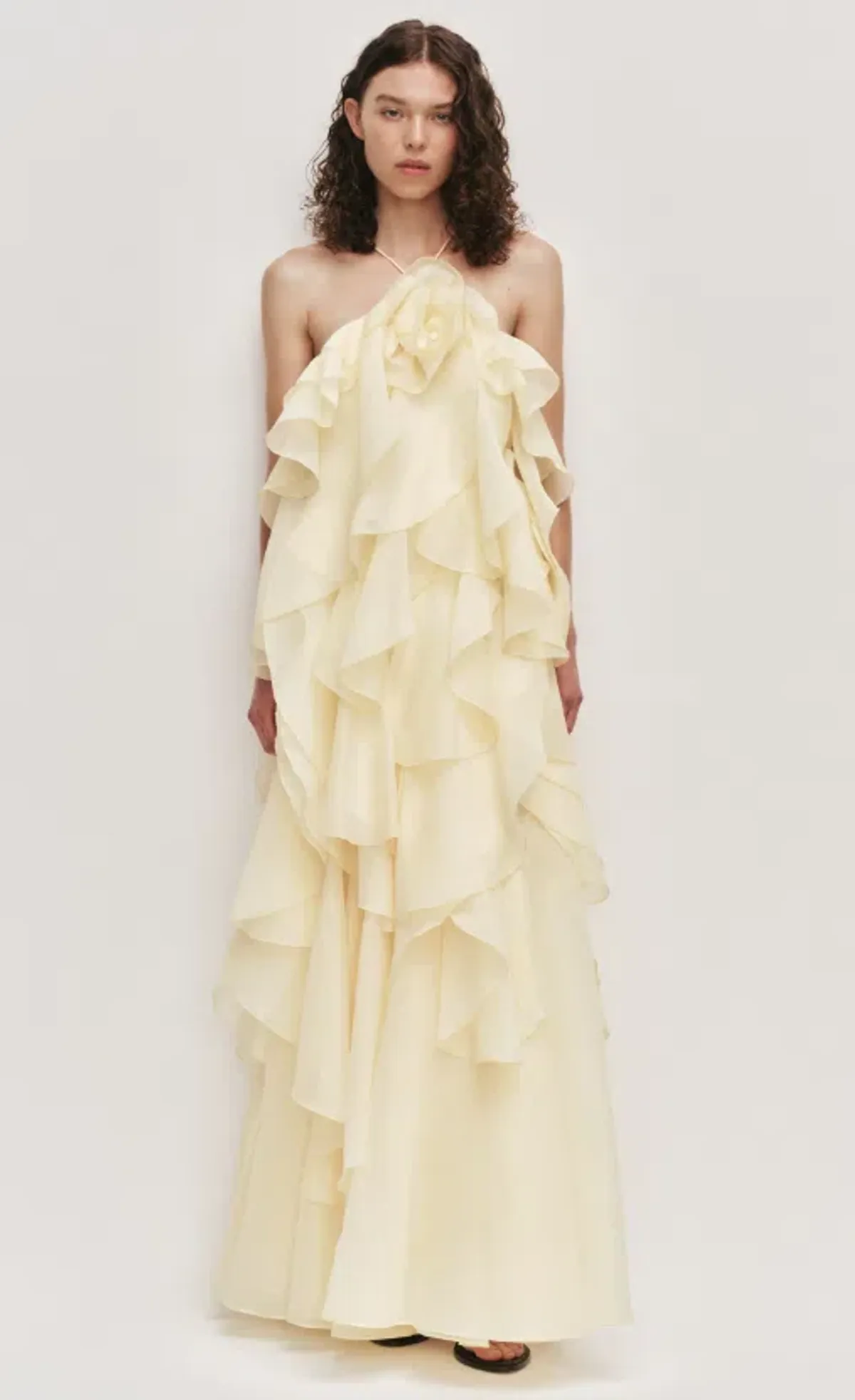 AJE Pandorea Layered Maxi Dress Butter Size 12 for rent on The Volte - main image