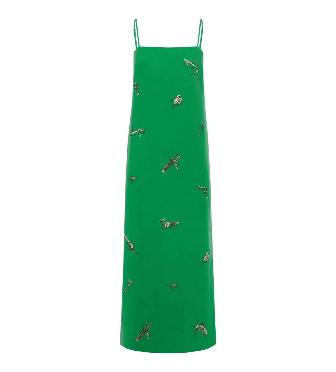 Alemais Wanda Embroidered Midi Dress Green Size 8 for rent on The Volte - main image