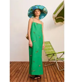 Alemais Wanda Embroidered Midi Dress Green Size 8 for rent on The Volte - image 1