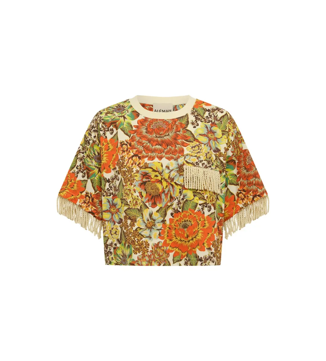 Alemais Lana Cropped Tee and Mini Skirt Set Multi Print Size 6 for rent on The Volte - main image