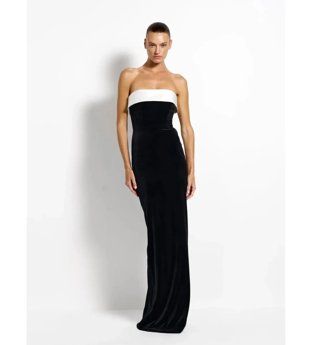 Effie Kats Madison Gown in Black Velvet Size 10 for rent on The Volte - main image