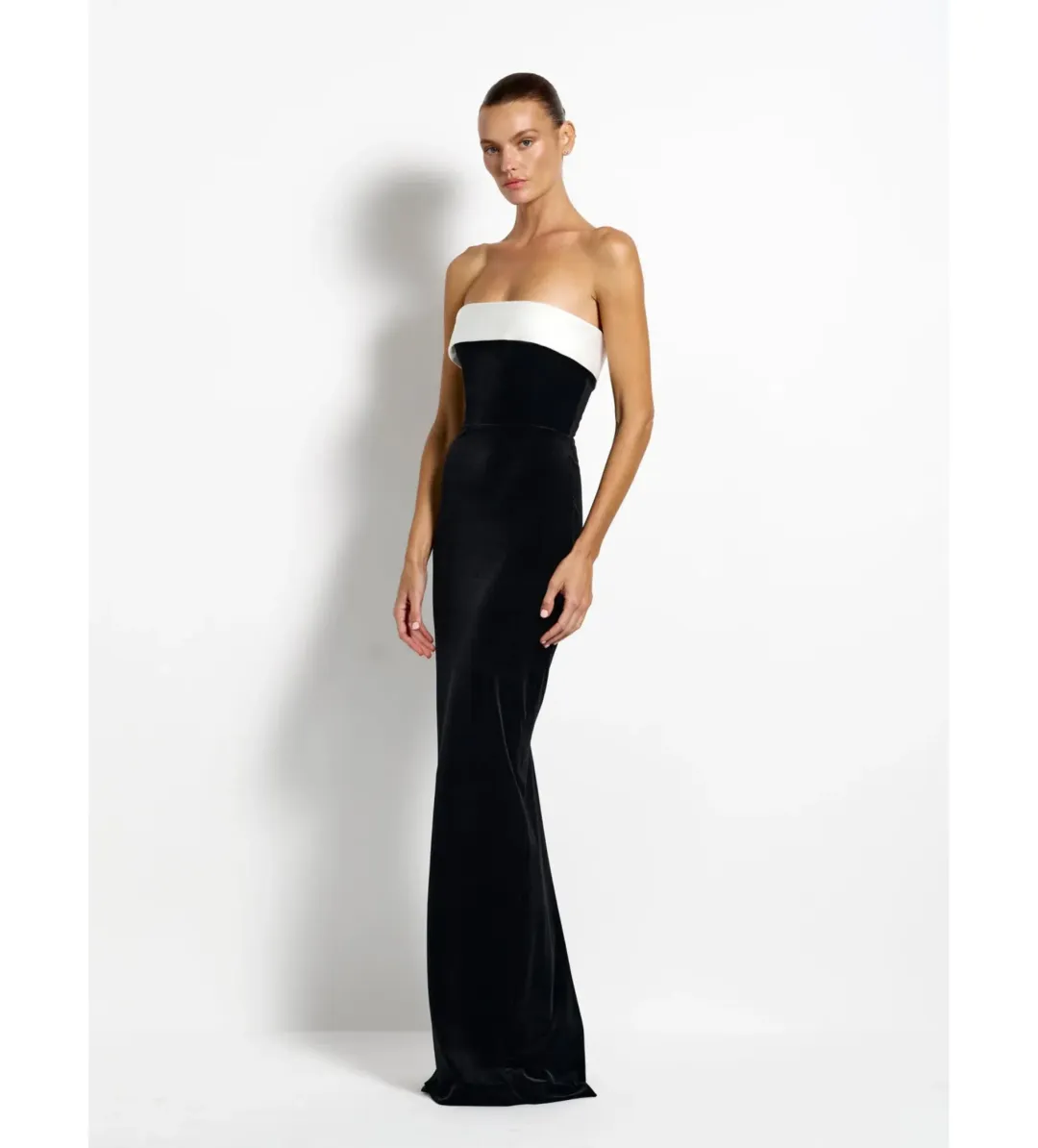 Effie Kats Madison Gown in Black Velvet Size 8 for rent on The Volte - main image