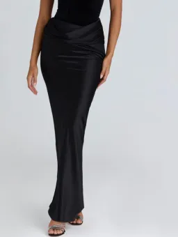 House of CB Omari Black Velvet corset XS & Beau Black Maxi Skirt XS for rent on The Volte - image 5