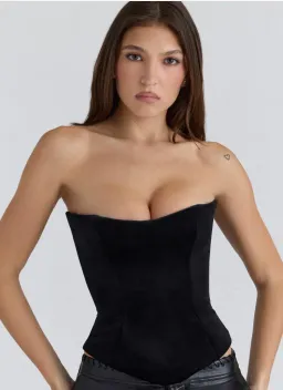 House of CB Omari Black Velvet corset XS & Beau Black Maxi Skirt XS for rent on The Volte - image 3