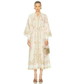 Zimmermann Hypnotic Buttoned Midi Dress in Cream Peony Size 1 / Size AU10 for rent on The Volte - image 1