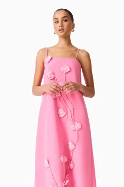 Elliatt Nolana Floral Applique Gown in Pink S/AU 8 for rent on The Volte - image 5