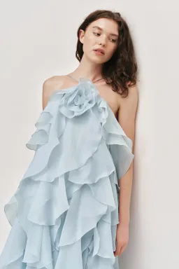 AJE PANDOREA LAYERED MAXI DRESS BLUE / SIZE 10 for rent on The Volte - image 3