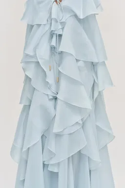AJE PANDOREA LAYERED MAXI DRESS BLUE / SIZE 10 for rent on The Volte - image 4