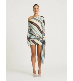 Benni Elise Mini Dress in Ocean Stripe Size AU10 for rent on The Volte - image 2