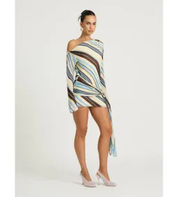 Benni Elise Mini Dress in Ocean Stripe Size AU10 for rent on The Volte - image 3