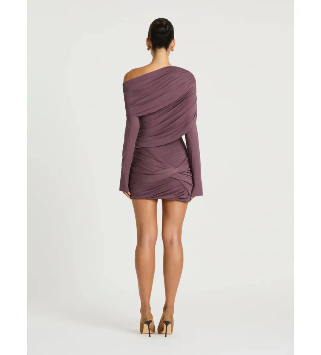 Benni Otto Long Sleeve Mini Dress in Grape Size AU12 for rent on The Volte - main image