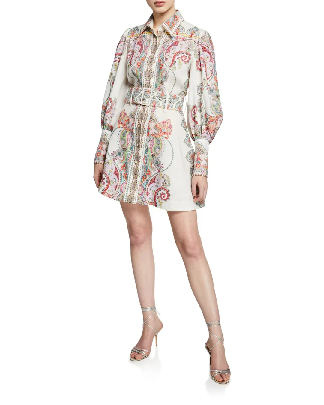 Zimmermann Ninety Six Shirt Dress Print Size 8 for rent on The Volte - main image