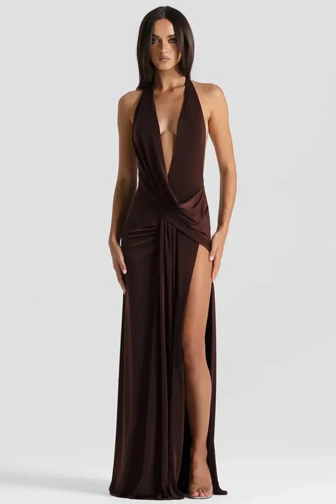 Natalie Rolt Winona Gown Brown Size XS / 6 AU for rent on The Volte - main image