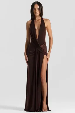 Natalie Rolt Winona Gown Brown Size M / 10 AU for rent on The Volte - image 2