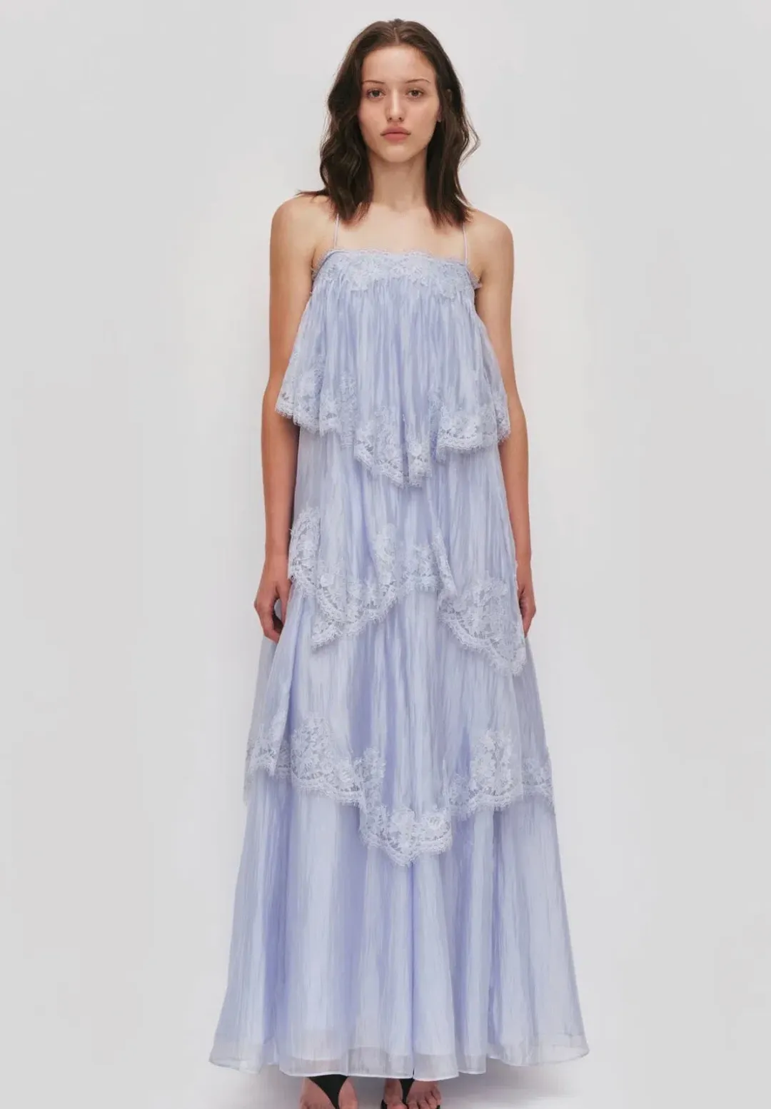 AJE- Ophelia Lace Gown- Blue- Size 8 for rent on The Volte - main image