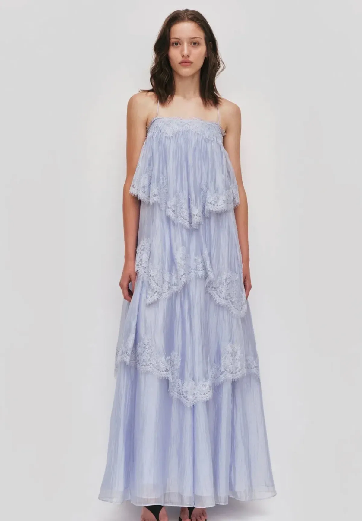 AJE- Ophelia Lace Gown- Blue- Size 8 for rent on The Volte - main image